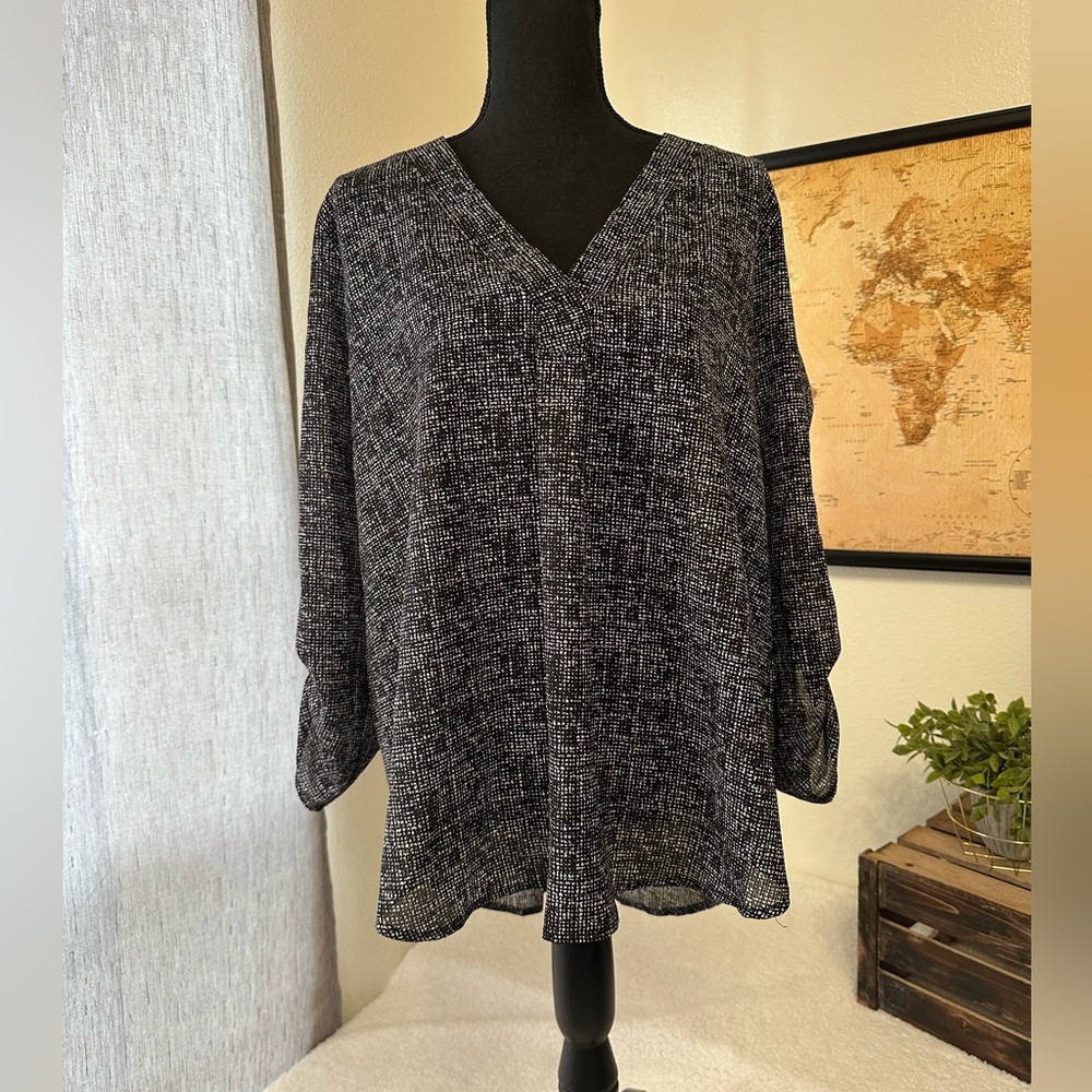 Always Indigo v-neck blouse